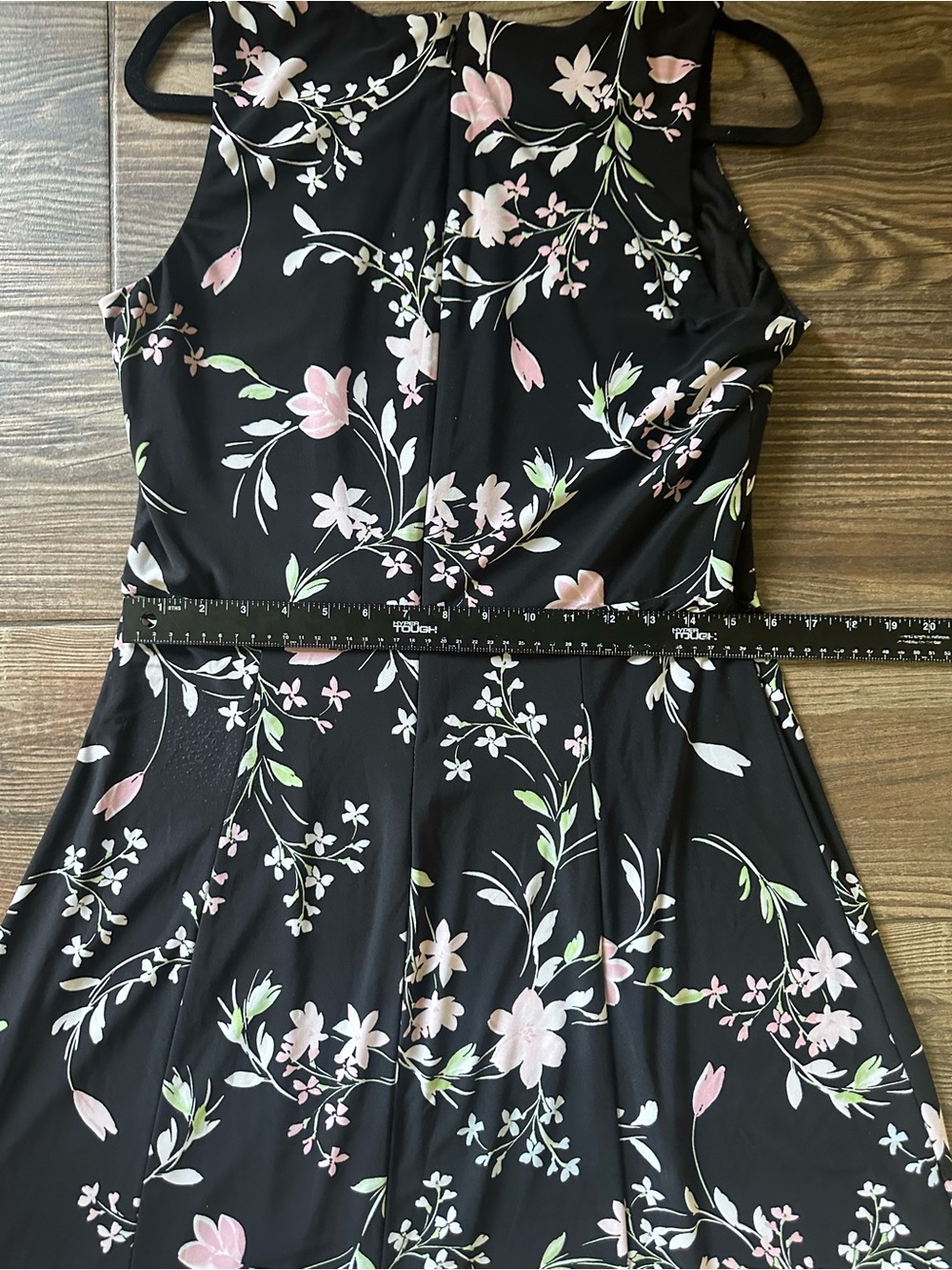 Anne Klein Black Midi Dress with Pink Floral Print - Picture 14 of 16